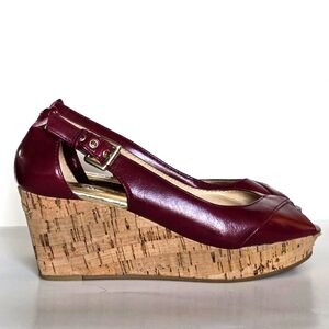 Mikeal cors Cranberry Red Platform Slingback Heels size 6